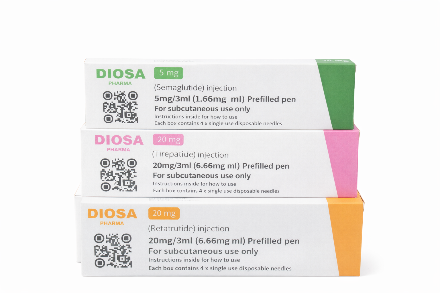 DIOSA 45mg BUNDLE Retatrutide 20mg Tirzepatide 20mg Semaglutide 5mg