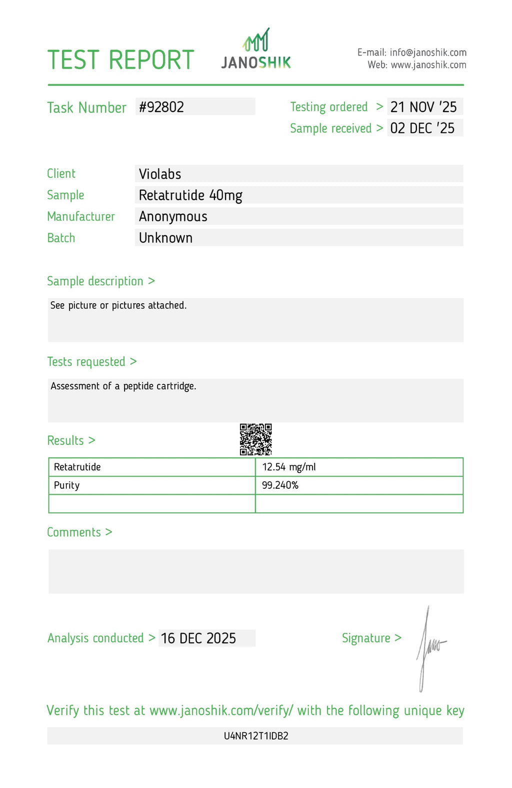 Retatrutide 40 mg / 3 ml Prefilled Pen Vio Labs
