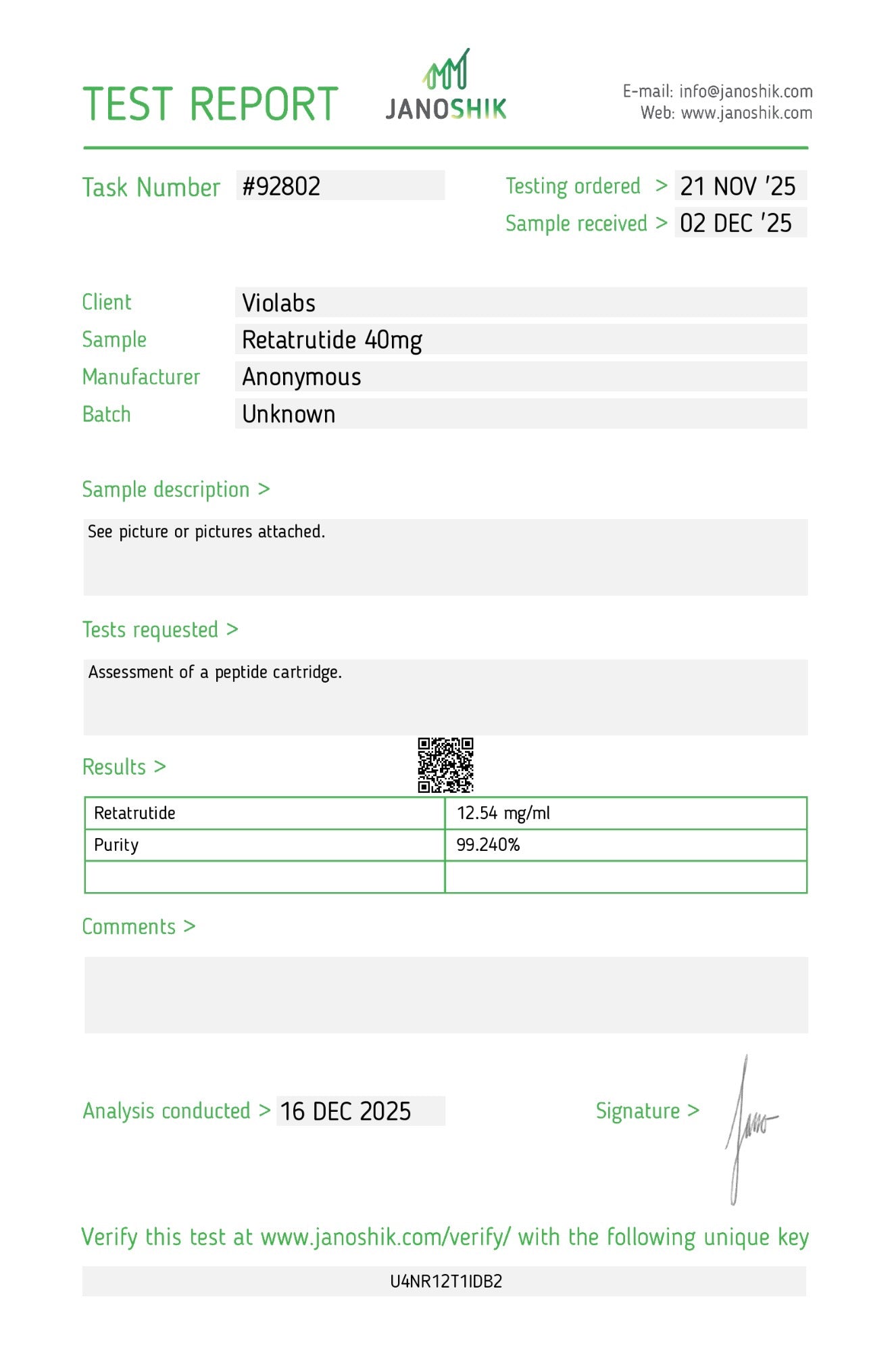 Retatrutide 40 mg / 3 ml Prefilled Pen Vio Labs